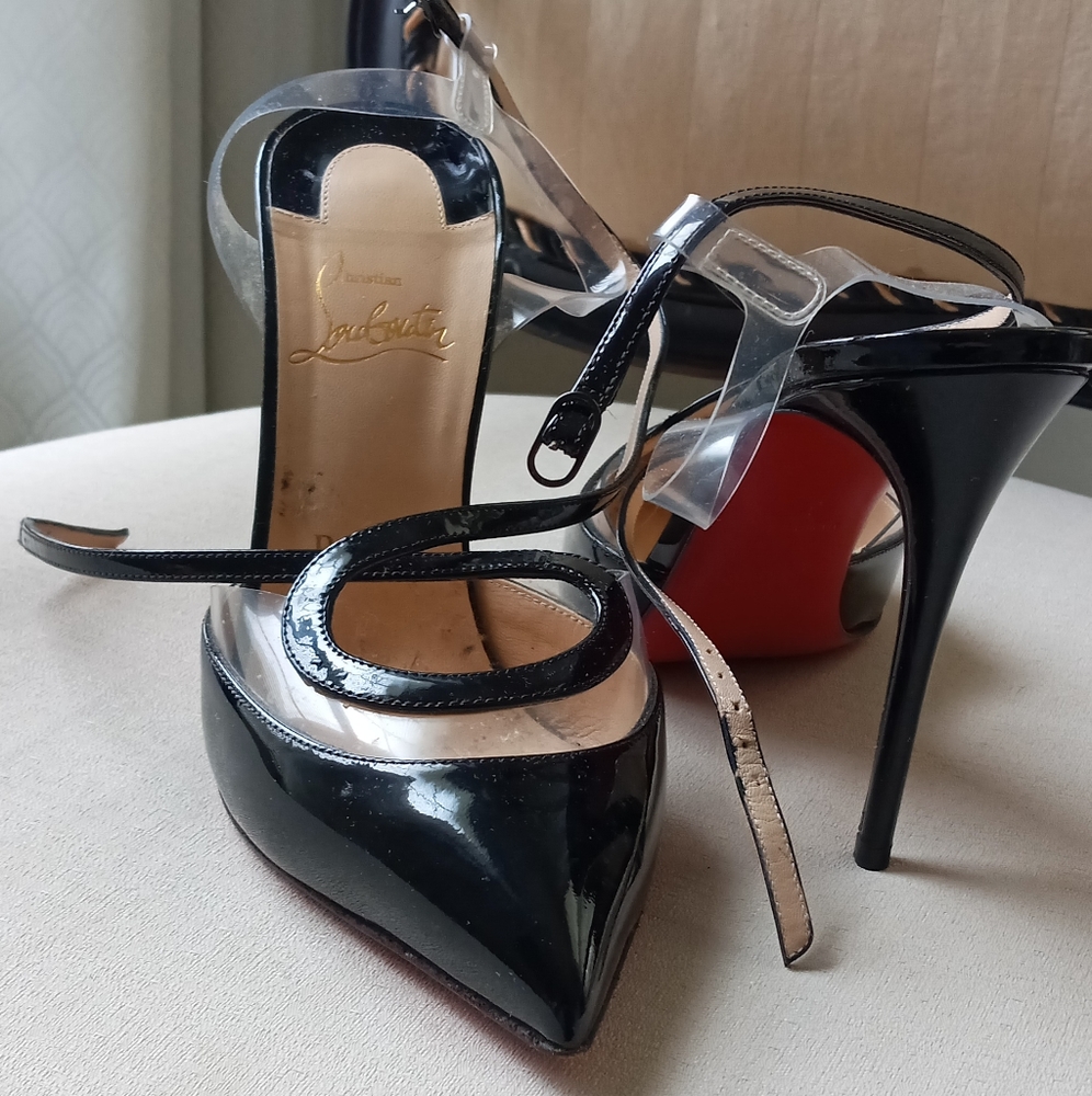 Louboutin heels, black , size 7.